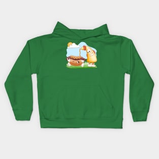 Funny Hotdog And Mustard Kids Hoodie